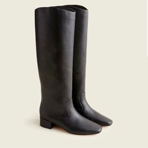 J crew black Roxie leather knee high boots 9